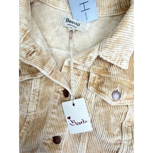 BESTTO Corduroy Jacket Women’s Medium Cropped Size Medium - Picture 2 of 15
